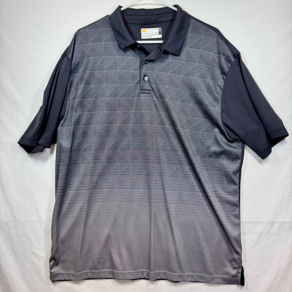Nicklaus‎ Golf Polo Shirt StayDri Geometric Print Athletic Sz XL